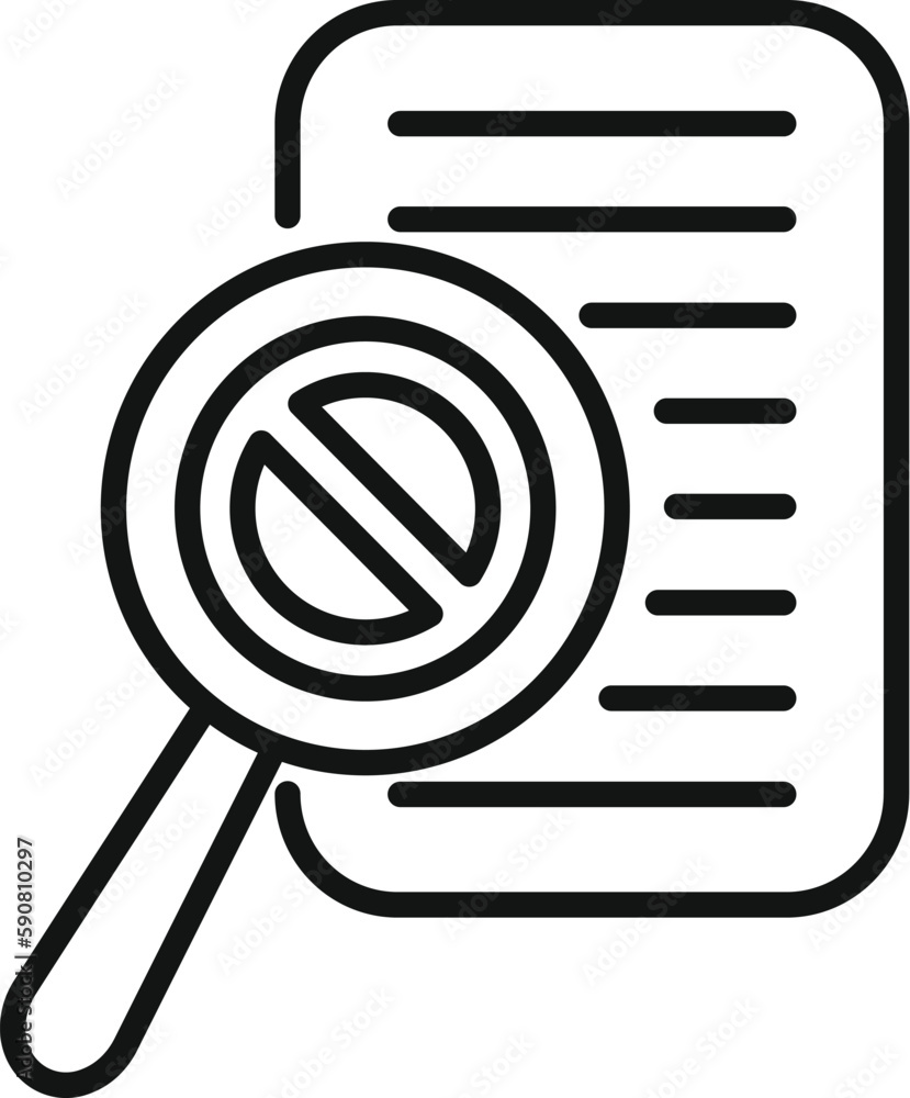 Aufkleber search ban list icon outline vector. user data. trash cyber