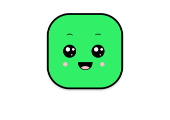 kawaii smiling 2d shape illustration anime