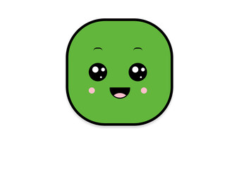 kawaii smiling 2d shape illustration anime