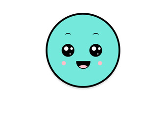 Fototapeta premium kawaii smiling 2d shape illustration anime