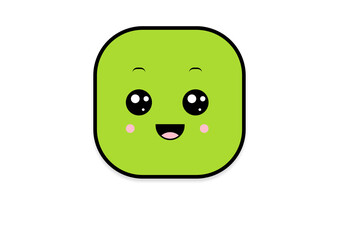 kawaii smiling 2d shape illustration anime