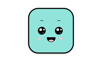 Fototapeta premium kawaii smiling 2d shape illustration anime