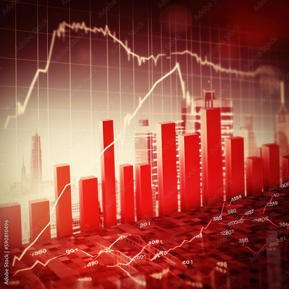 Poster growth graph and progress of business and analyzing financial and investment data ,business planning