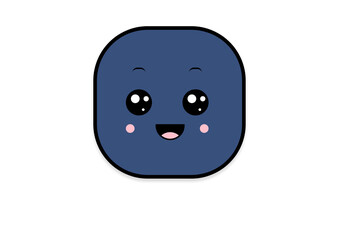 kawaii smiling 2d shape illustration anime