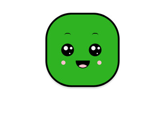 kawaii smiling 2d shape illustration anime