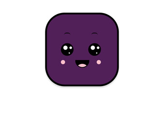 kawaii smiling 2d shape illustration anime