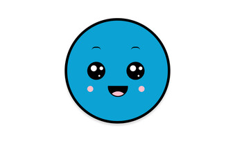 Fototapeta premium kawaii smiling 2d shape illustration anime