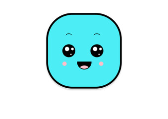 kawaii smiling 2d shape illustration anime