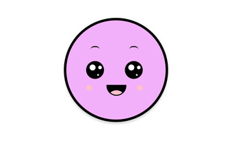 kawaii smiling 2d shape illustration anime