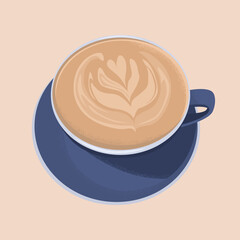 Vector illustration of milky cappuccino cup - 590810816