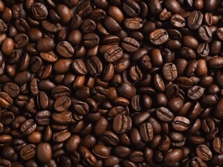 Obraz premium Coffee beans background. Close-up image of coffee beans.