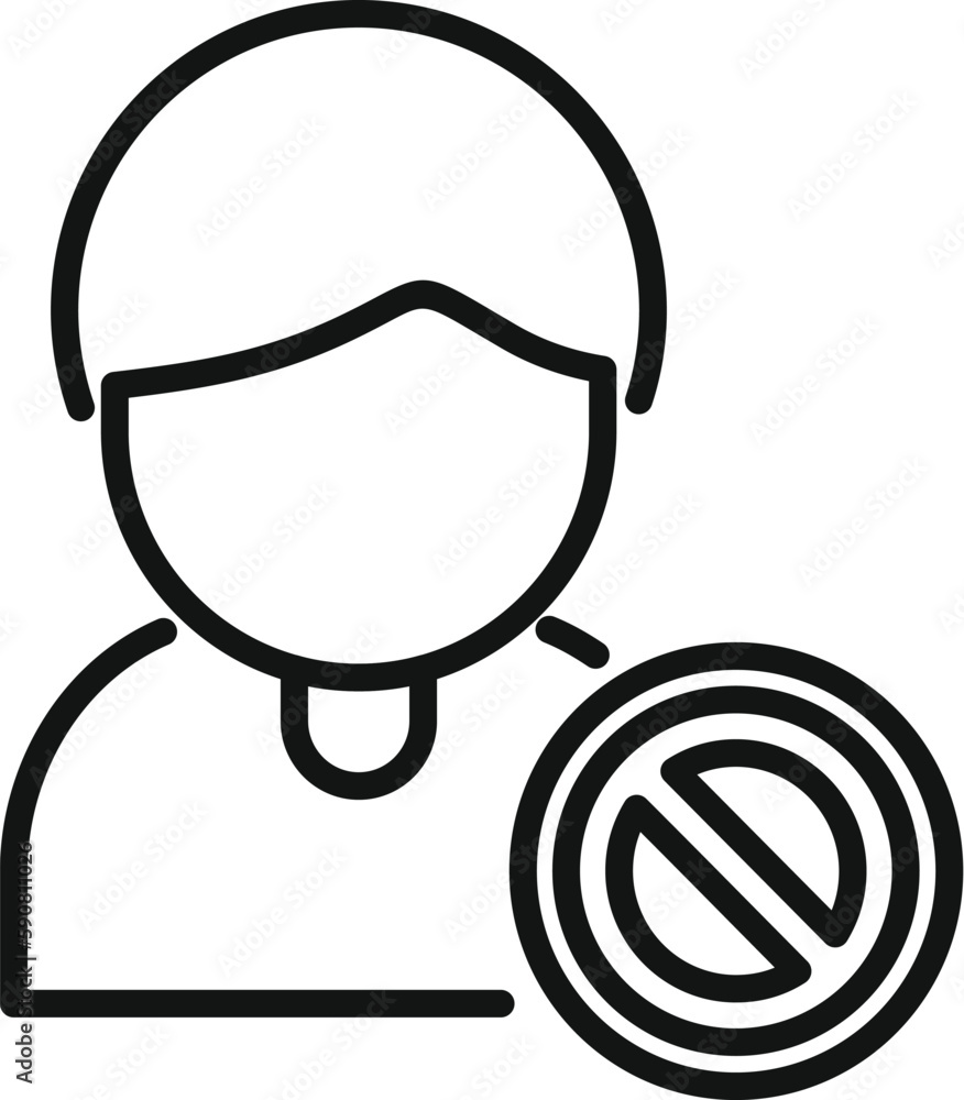 Poster user ban icon outline vector. business data. digital web