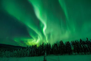 Printed roller blinds aurora borealis above in the sky