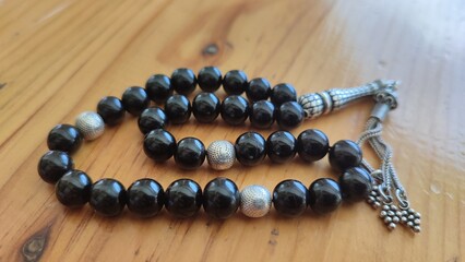 black and white beads