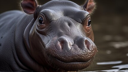 Adorable Hippopotamus Calf