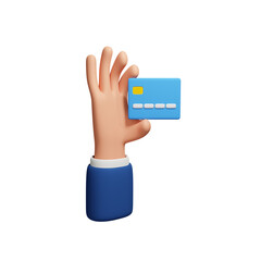 Hand Holding Payment Card 3d illustration