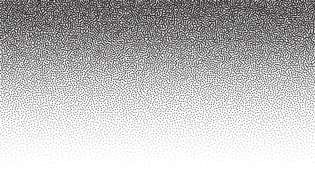 Noise grain background, gradient texture and vector halftone overlay with gritty pattern. Noise grain paper background with stipple points and white black fade effect