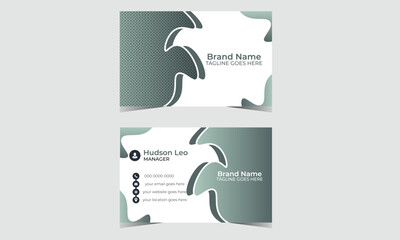 Modern and simple business card design with Paste and white color. professional business card design with image holder