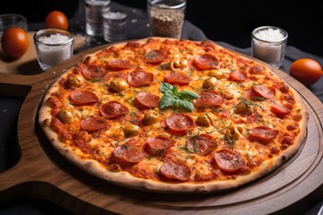 peperoni pizza served in a 5 star restaurant , generative ai