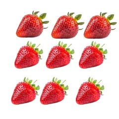 A delightful composition of strawberries, emphasizing their bold hue and natural beauty.
