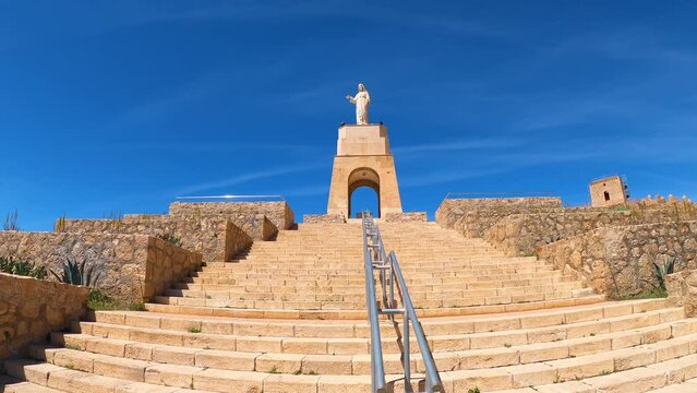 Cerro San Cristobal monument in Almeria, Spain on March 19, 2023