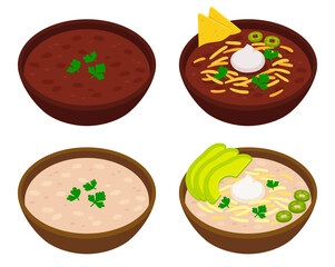 Red and white bean chili illustration