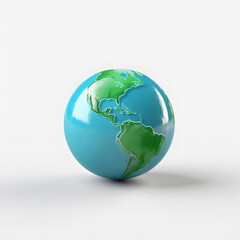 Fototapeta premium shiny earth globe isolated on white, made with generative ai