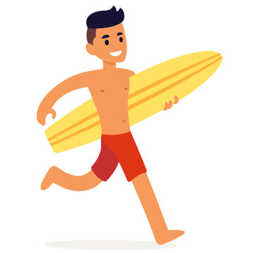 recommend clip art: Cartoon surfer character