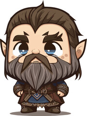 Dwarf editable vector for kids illustrations. Single editable vector