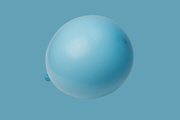 Blue ballon isolated on a blue background.