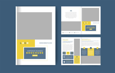 Corporate business bifold brochure design and company annual report design template