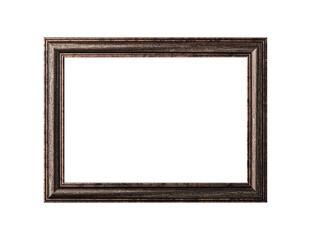 Old picture frame isolated on white.