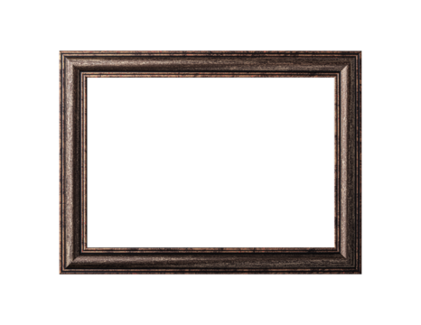 Old picture frame isolated on white.