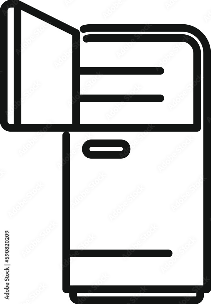 Wall mural repair fridge icon outline vector. refrigerator service. cooler work