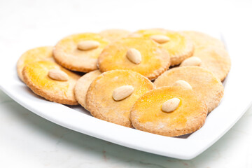 still life of almond buíscuits