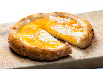 traditional Czech pie filled with apricot marmelade