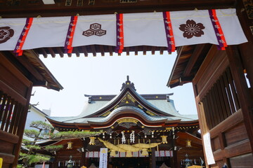 Kushida-jinja or Shrine in Fukuoka, Japan - 日本 福岡 櫛田神社