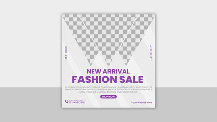 New arrival fashion sale social media post template banner design for instagram advertising 