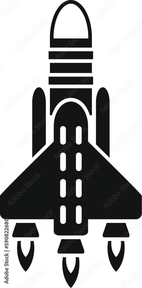 Aufkleber spaceship launch icon simple vector. space fire. crash craft