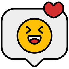 happy outline color icon