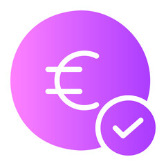 euro accepted gradient icon