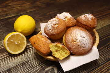 cupcakes with lemon on the table
