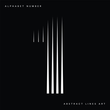 Number 1 logo with abstract geometric vertical parallel lines