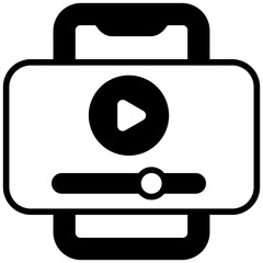 live streaming solid line icon