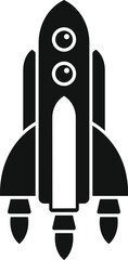 Failure space rocket icon simple vector. Fire speed. Sky smoke