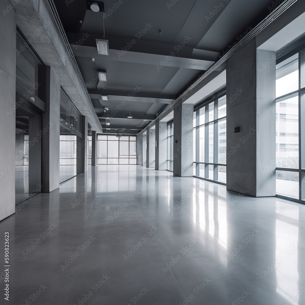 Poster office building and empty space. generative ai