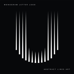 Letter U Logo with Abstract Line Pattern