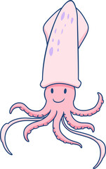 Cute cartoon cuttlefish.