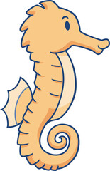 Cute cartoon seahorse.