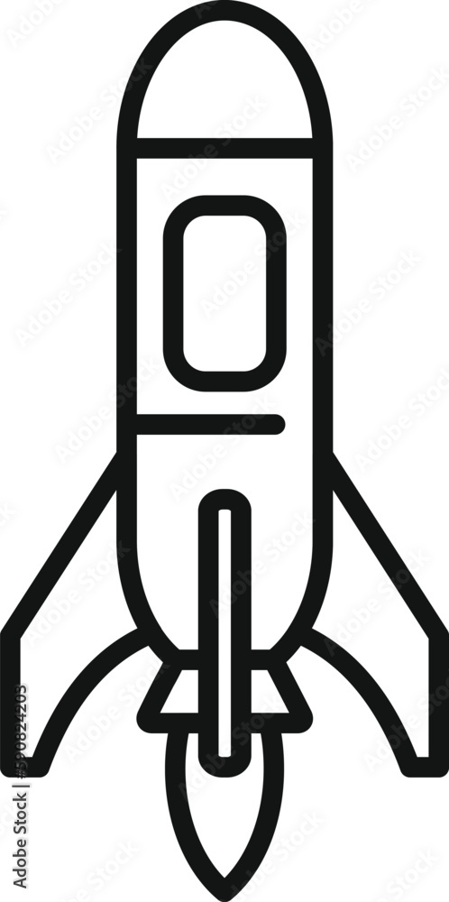 Aufkleber start spaceship icon outline vector. space launch. ship project